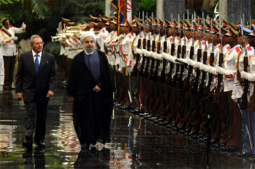 Hassan Rouhani es recibido por Raúl Castro Cuba e Irán profundizan relaciones y cooperación